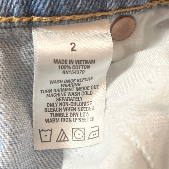 Aero Mom Jean Denim Shorts Button Fly Cotton 2 - Picture 4 of 4